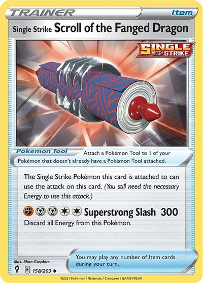 Single Strike Scroll of the Fanged Dragon (SWSH07: Evolving Skies) Light Play