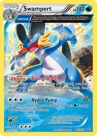 Swampert (Alpha) (XY - Primal Clash) Light Play Holofoil