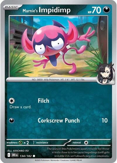 Marnie's Impidimp (SV10: Destined Rivals) Light Play Reverse Holofoil