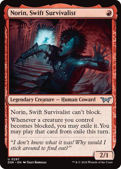 Norin, Swift Survivalist (0297) (Duskmourn: House of Horror) Light Play Foil