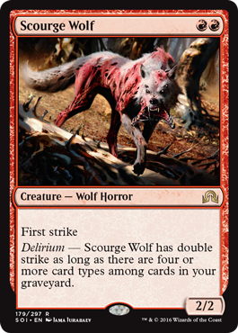 Scourge Wolf (Shadows Over Innistrad) Light Play