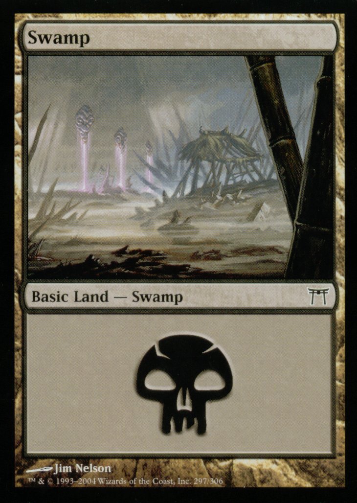 Swamp (297) (Champions of Kamigawa) Light Play