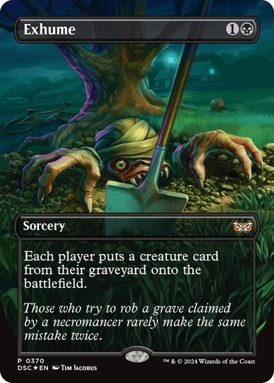Exhume (Borderless) (Commander: Duskmourn: House of Horror) Light Play Foil