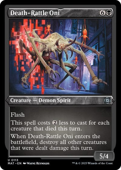 Death-Rattle Oni (Foil Etched) (March of the Machine: The Aftermath) Light Play Foil