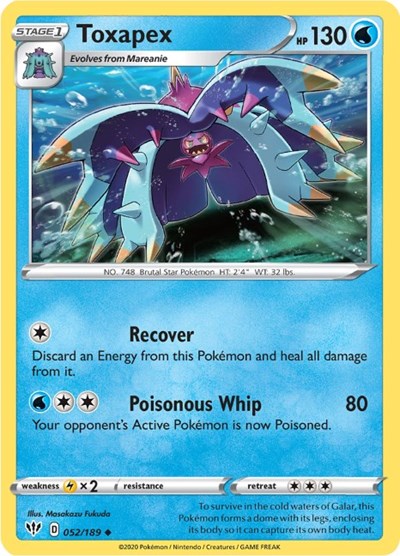Toxapex (SWSH03: Darkness Ablaze) Light Play