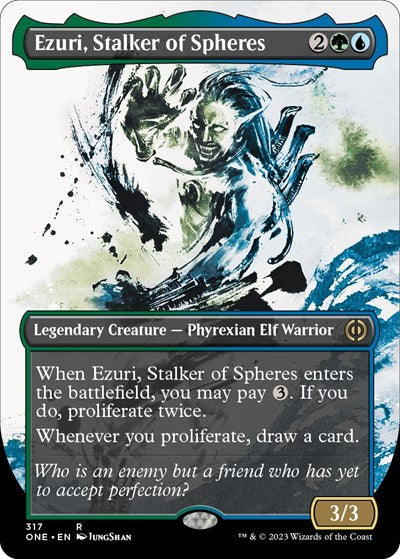 Ezuri, Stalker of Spheres (Showcase) (Phyrexia: All Will Be One) Light Play Foil