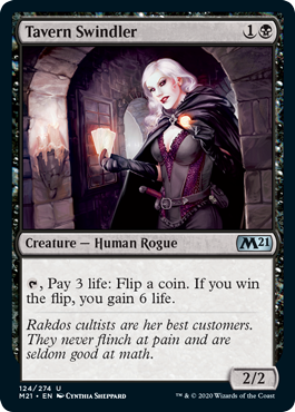 Tavern Swindler (Magic 2021 Core Set) Light Play Foil