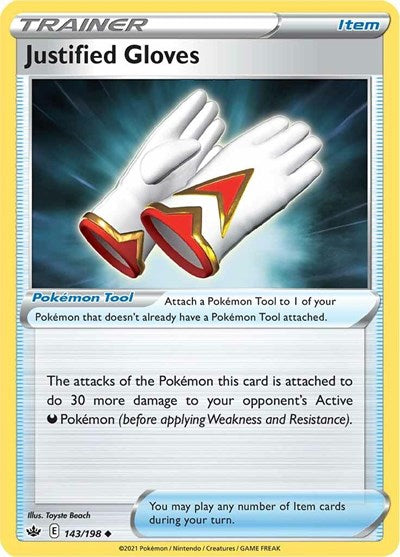 Justified Gloves (SWSH06: Chilling Reign) Light Play Reverse Holofoil