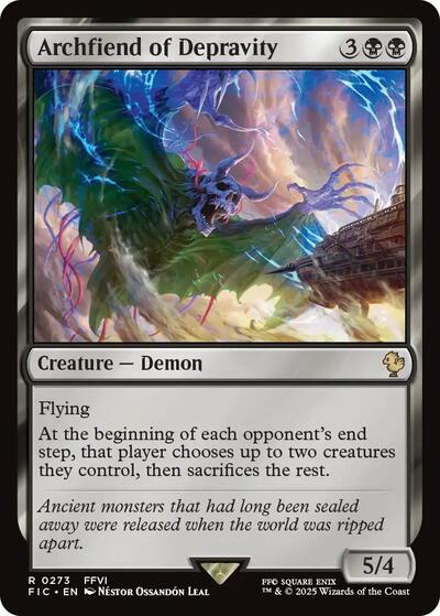 Archfiend of Depravity (Commander: FINAL FANTASY) Light Play
