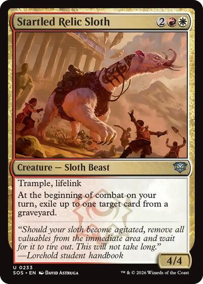 Startled Relic Sloth (Secrets of Strixhaven) Light Play Foil