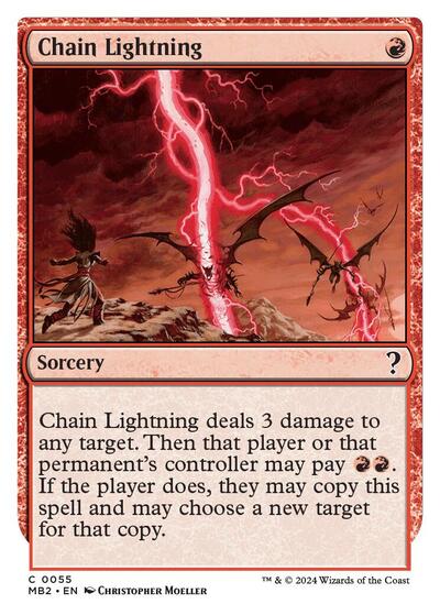 Chain Lightning (White Border) (Mystery Booster 2) Light Play