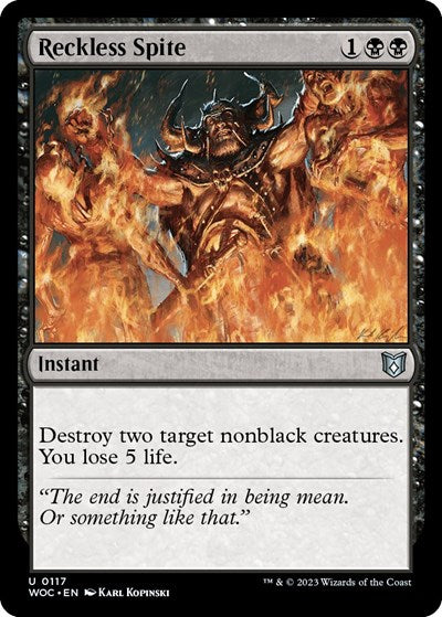 Reckless Spite (Commander: Wilds of Eldraine) Light Play