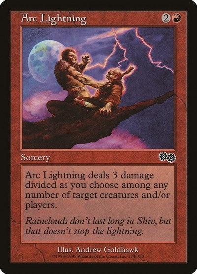 Arc Lightning (Urza's Saga) Light Play