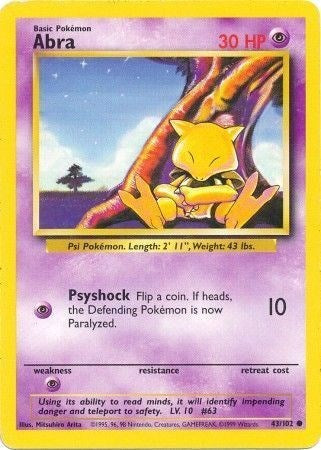 Abra (Base Set) Damaged / Poor