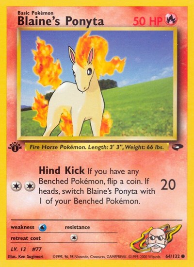 Blaine's Ponyta (Gym Challenge) Near Mint 1st Edition