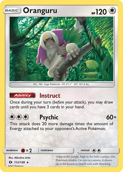 Oranguru (SM Base Set) Heavy Play Reverse Holofoil