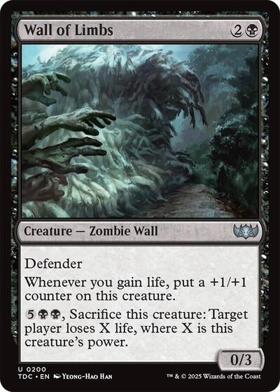 Wall of Limbs (Commander: Tarkir: Dragonstorm) Light Play
