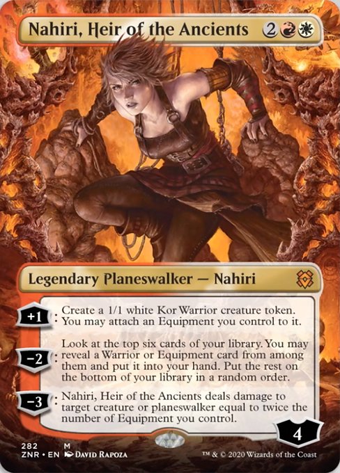 Nahiri, Heir of the Ancients (Borderless) (Zendikar Rising) Light Play