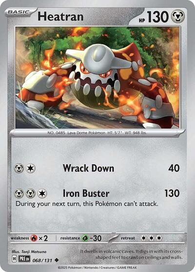 Heatran (SV: Prismatic Evolutions) Light Play Reverse Holofoil