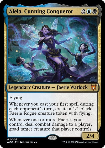 Alela, Cunning Conqueror (Commander: Wilds of Eldraine) Light Play Foil