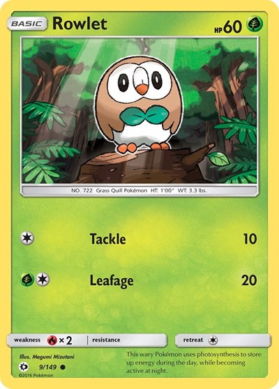 Rowlet (SM Base Set) Medium Play