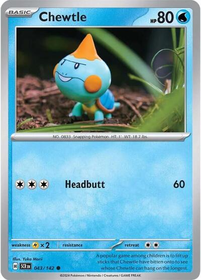 Chewtle (SV07: Stellar Crown) Light Play Reverse Holofoil