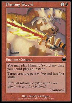 Flaming Sword (Mercadian Masques) Light Play