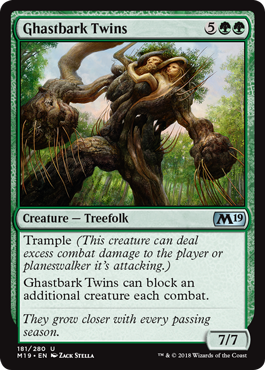 Ghastbark Twins (Magic 2019 Core Set) Light Play Foil