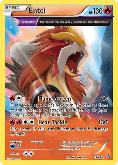 Entei (15) (XY - Ancient Origins) Damaged / Poor Holofoil
