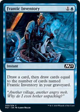 Frantic Inventory (Magic 2021 Core Set) Light Play Foil
