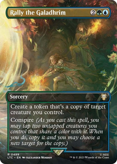 Rally the Galadhrim (Borderless) (Commander: The Lord of the Rings: Tales of Middle-earth) Light Play