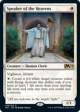 Speaker of the Heavens (Magic 2021 Core Set) Light Play