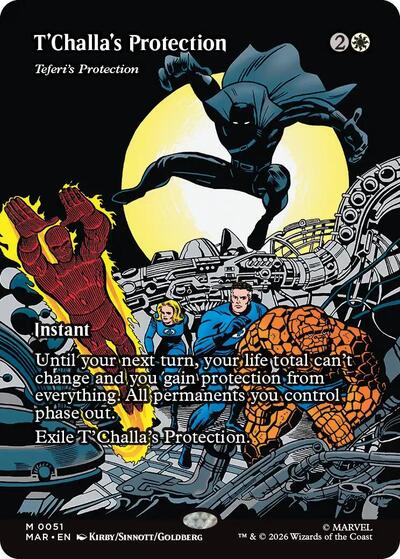 T'Challa's Protection - Teferi's Protection (Borderless) (Marvel Eternal-Legal) Light Play