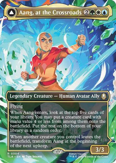 Aang, at the Crossroads (Borderless) (Avatar: The Last Airbender) Light Play Foil