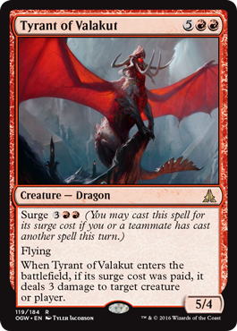 Tyrant of Valakut (Oath of the Gatewatch) Light Play