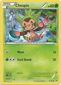 Chespin (8) (XY - BREAKthrough) Medium Play Reverse Holofoil