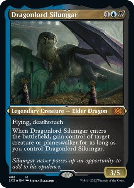 Dragonlord Silumgar (Foil Etched) (Double Masters 2022) Light Play