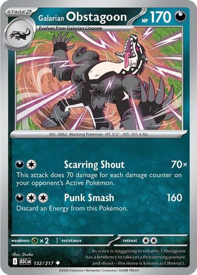 Galarian Obstagoon - 132 (ME: Ascended Heroes) Light Play