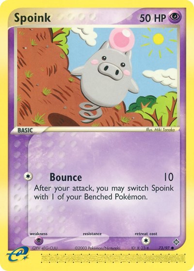 Spoink - 073 (Dragon) Damaged / Poor