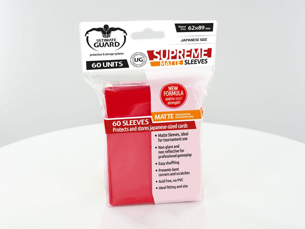 Ultimate Guard - SUPREME SLEEVES Matte 60 ct - JAPANESE SIZE - Red