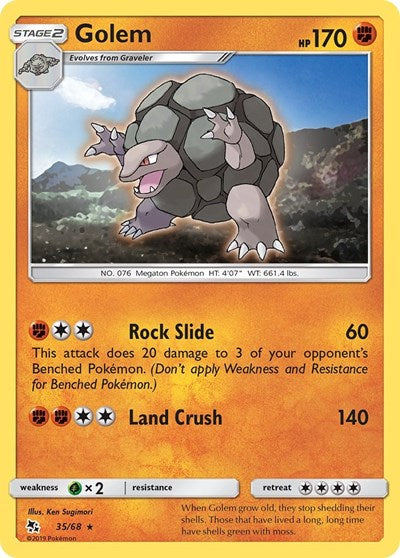 Golem (Hidden Fates) Medium Play Reverse Holofoil