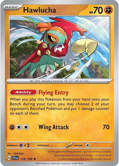 Hawlucha (Scarlet and Violet: Base Set) Light Play Holofoil