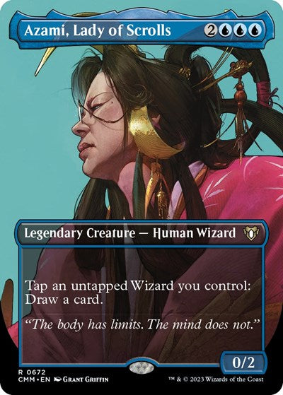 Azami, Lady of Scrolls (Borderless) (Commander Masters) Light Play