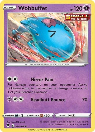Wobbuffet (SWSH07: Evolving Skies) Light Play Reverse Holofoil