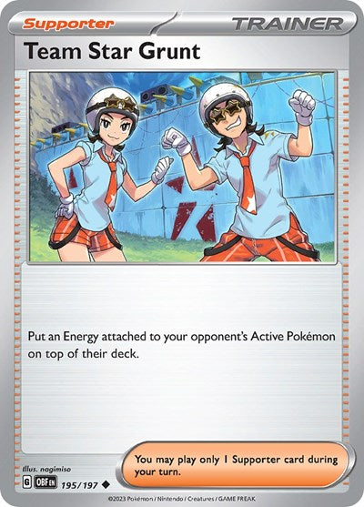 Team Star Grunt (Scarlet and Violet: Obsidian Flames) Light Play Reverse Holofoil