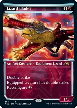 Lizard Blades (Showcase) (Kamigawa: Neon Dynasty) Light Play