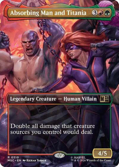 Absorbing Man and Titania (Borderless) (Commander: Marvel Super Heroes) Light Play