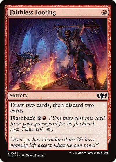 Faithless Looting (Commander: Tarkir: Dragonstorm) Light Play