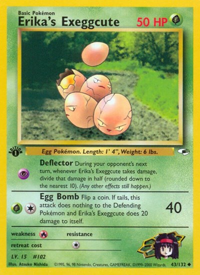 Erika's Exeggcute (43) (Gym Heroes) Damaged / Poor Unlimited