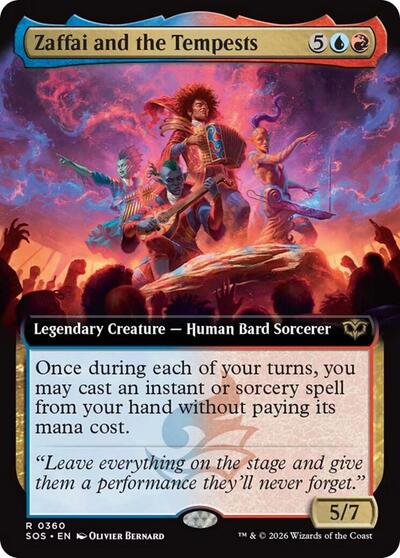 Zaffai and the Tempests (Extended Art) (Secrets of Strixhaven) Light Play Foil